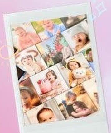 Planche de magnets photos d'un bébé
